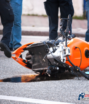 wrecked motorcycle