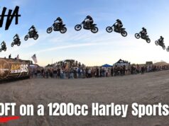 Raha Jumps 130ft on a 1200cc Harley Sportster